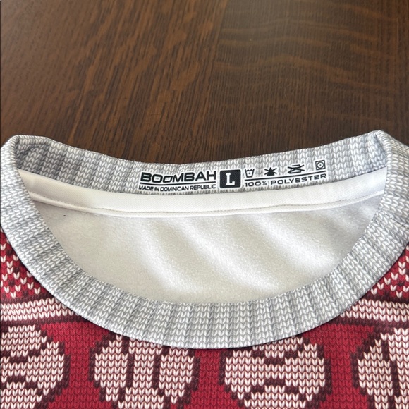 Boombah Men's maroon Ugly Sweater pullover Large. Baseball. Seasonal festive - Picture 6 of 12